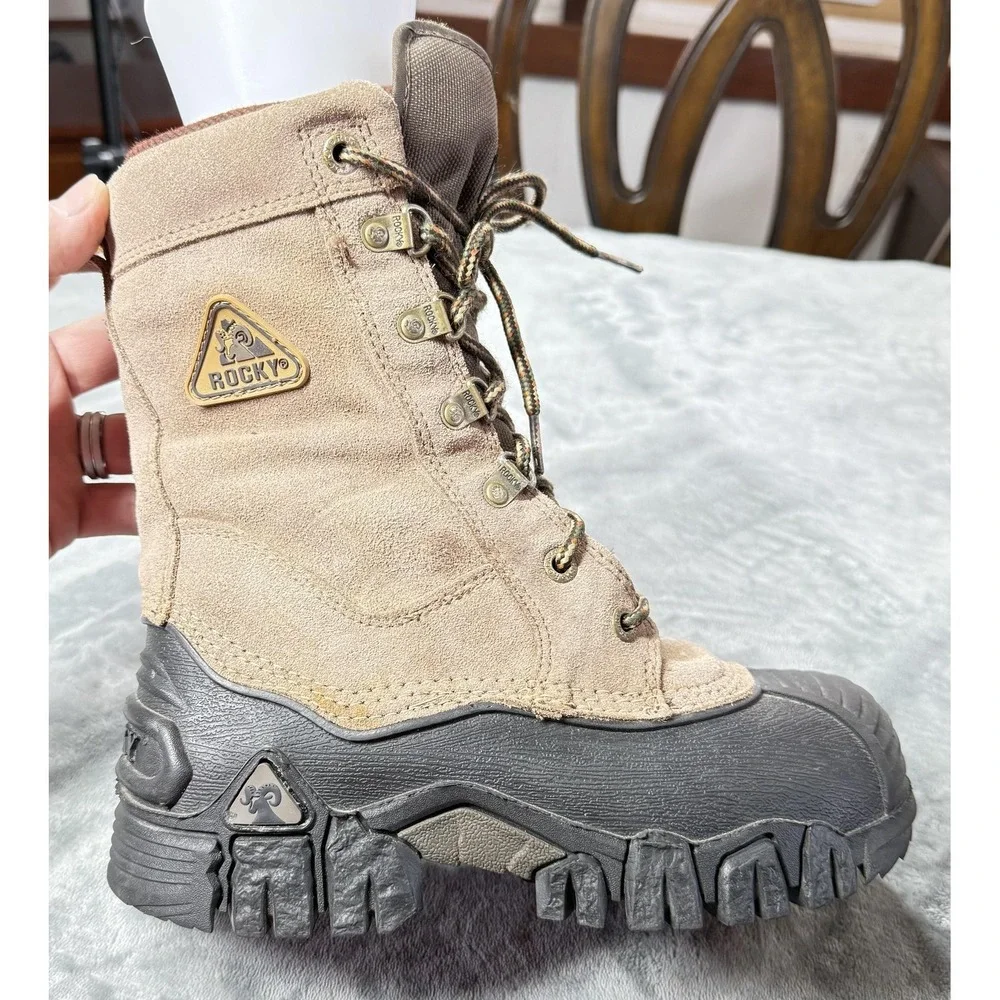 Rocky Boots Womens‎ Size 6 Brown Jasper Trac Insulated Snow Lace Up Winter Warm